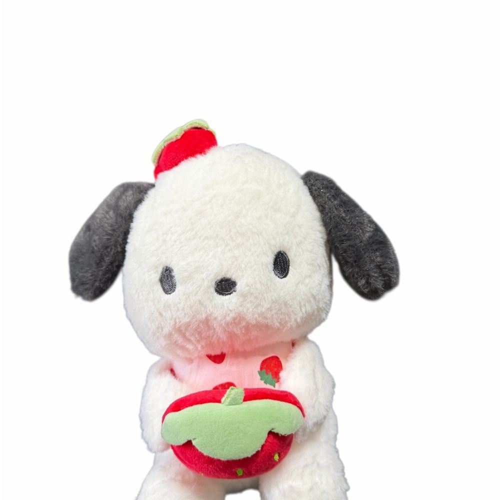 Adorable White and Gray Plush Dog Toy